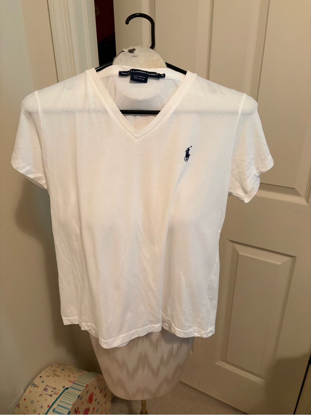 Ralph Lauren Sport shortSleeve T-Shirt size M white/purple embroidery $59